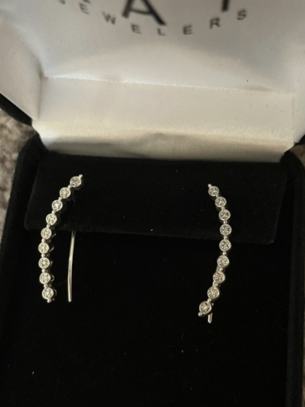 Kay Jewelers Women's Silver Diamond Earring Climbers